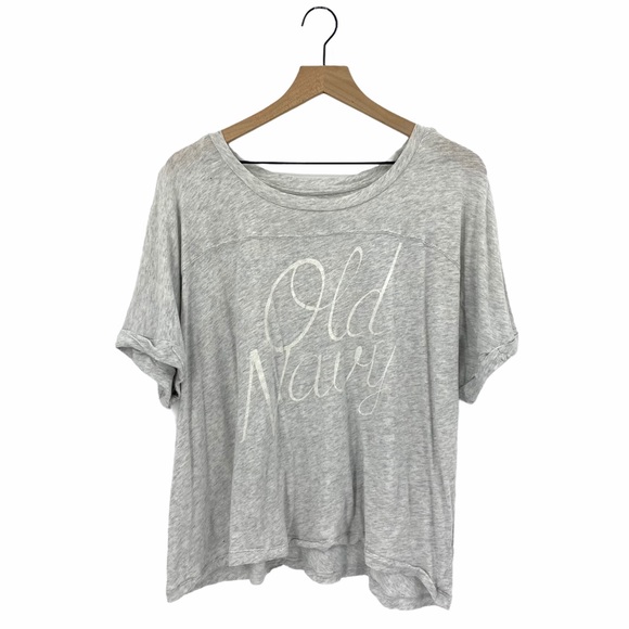 Old Navy Tops - Old Navy Graphic Boxy Tee Gray Size XL Extra Large